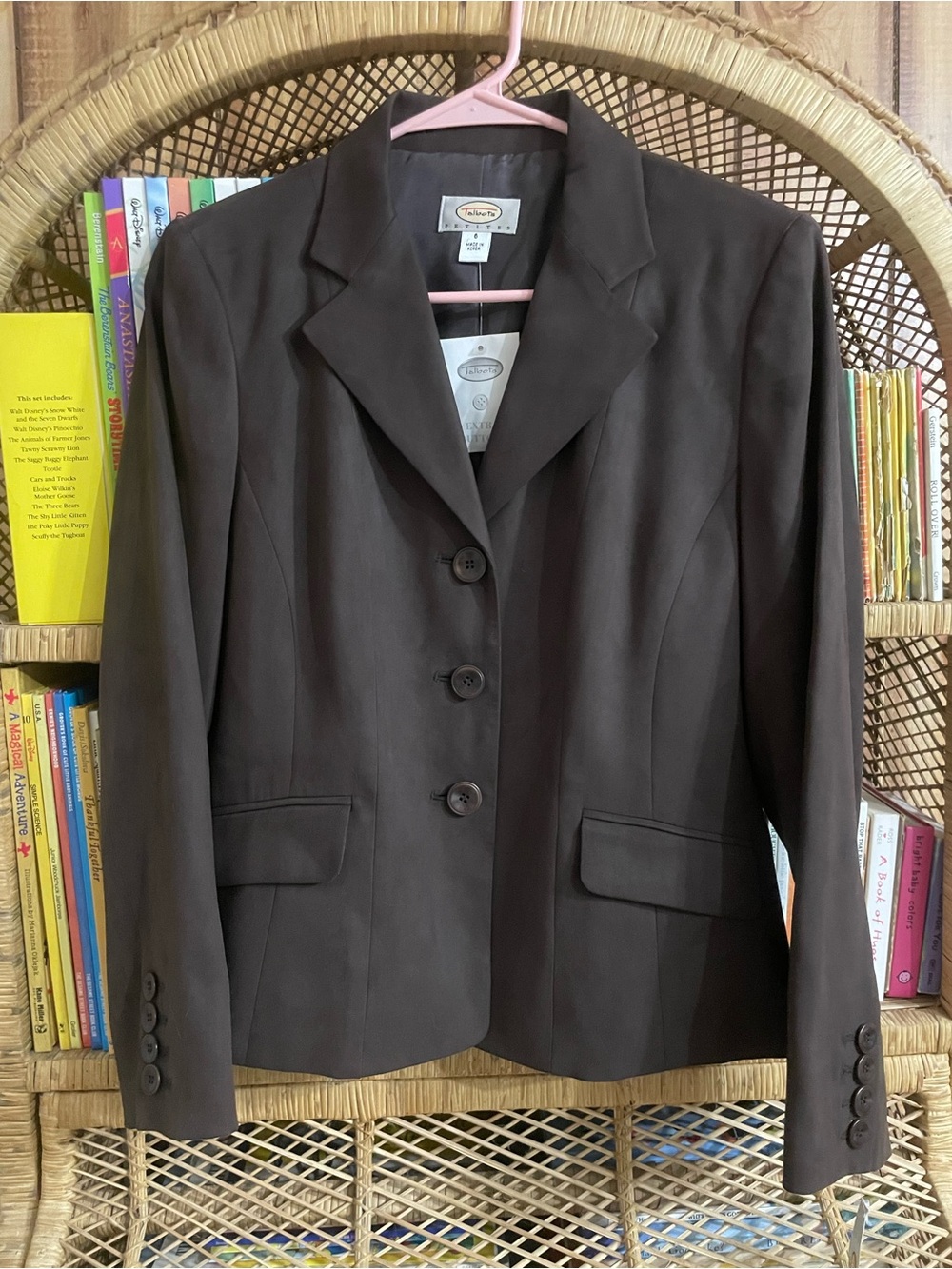 Vintage Talbots Made in Korea Women's Dark Brown Tailored Blazer